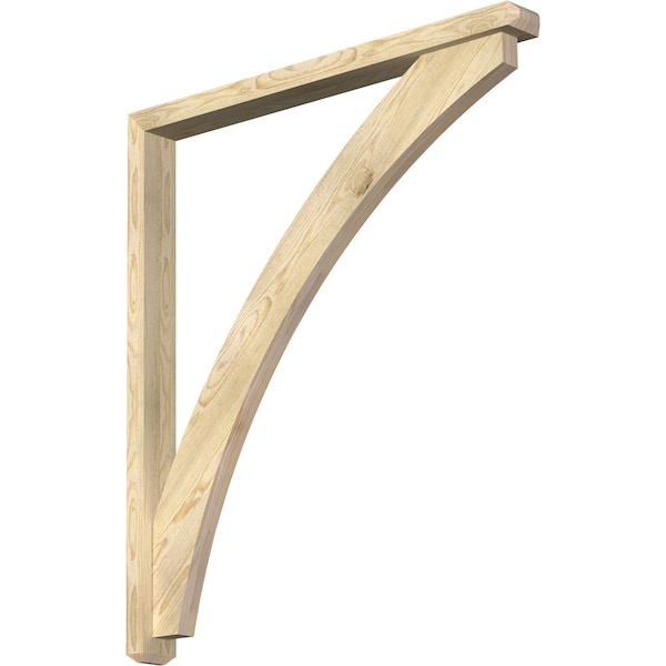 Ekena Millwork Thorton Craftsman Rough Sawn Bracket w/ Offset Brace, Douglas Fir, 4"W x 42"D x 48"H BKT0402X42X48THR04RDF - main